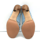 Jimmy Choo Studded Denim Slingback Sandals Size 37 Open Toe Heels