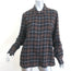 Jenni Kayne Lightweight Flannel Shirt Brown Plaid Size Large Long Sleeve Top