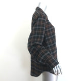 Jenni Kayne Lightweight Flannel Shirt Brown Plaid Size Large Long Sleeve Top