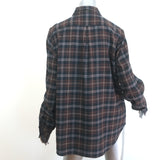 Jenni Kayne Lightweight Flannel Shirt Brown Plaid Size Large Long Sleeve Top