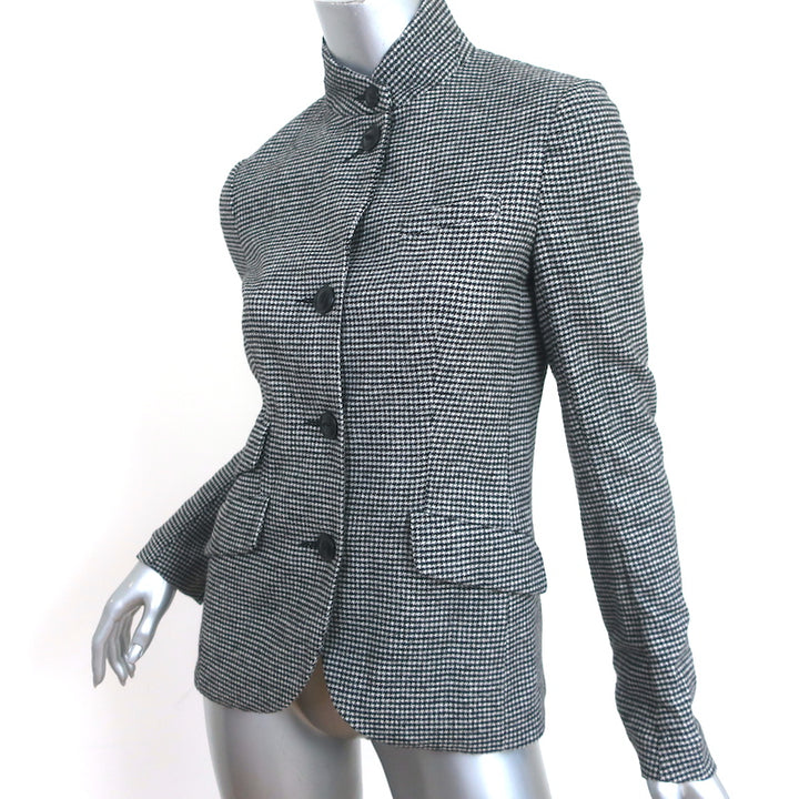 Rag &amp; Bone Slade Houndstooth Blazer Black &amp; White Wool-Blend Size 2