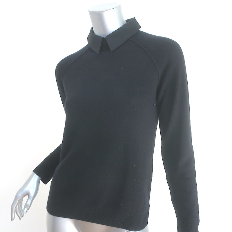 27 Miles Cashmere Collared Sweater Black Size Small