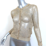 Christian Dior Metallic Knit Twinset Gold Size 40 Matching Top & Cardigan NEW