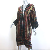 Etro Metallic Velvet Paisley Kimono Jacket Gold/Multi One Size