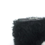 Balenciaga Allover Logo Faux Fur Clutch Black