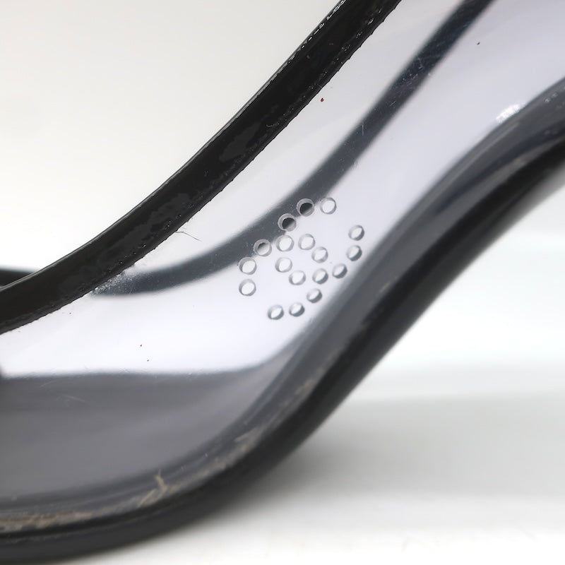 Chanel 07P CC Cap Toe PVC &amp; Patent Leather Pumps Clear/Black Size 38.5