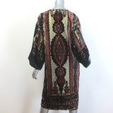 Etro Metallic Velvet Paisley Kimono Jacket Gold/Multi One Size
