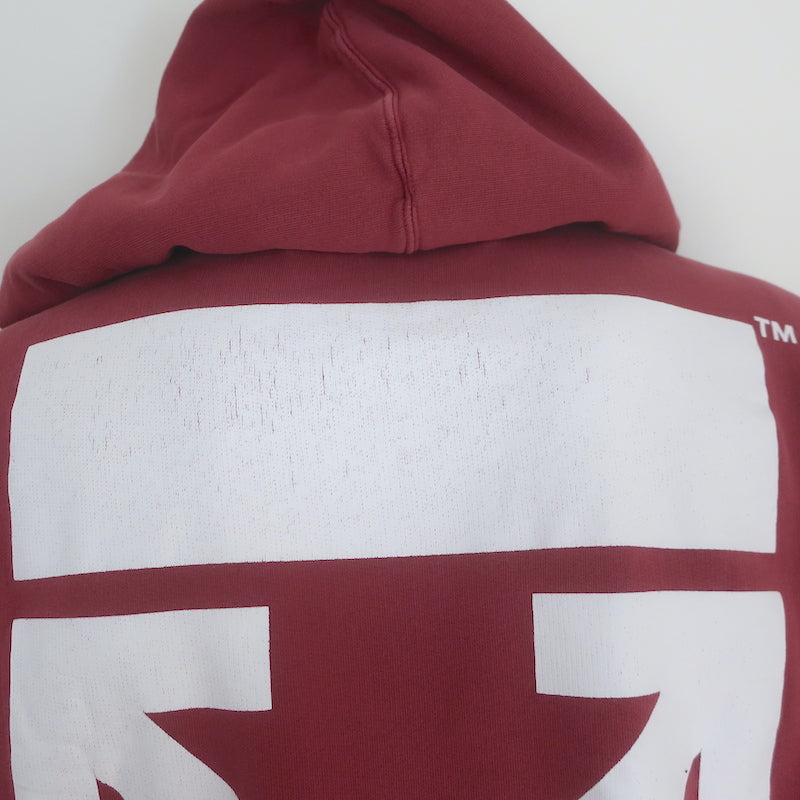 Off-White c/o Virgil Abloh Diagonal Arrows Hoodie Sweatshirt Bordeaux Size Small
