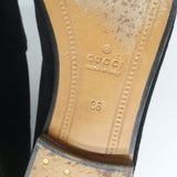 Gucci Jordaan Velvet Horsebit Loafers Black Size 36