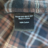 Jenni Kayne Lightweight Flannel Shirt Brown Plaid Size Large Long Sleeve Top