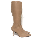 Jimmy Choo Agathe 85 Knee High Boots Nude Leather Size 40