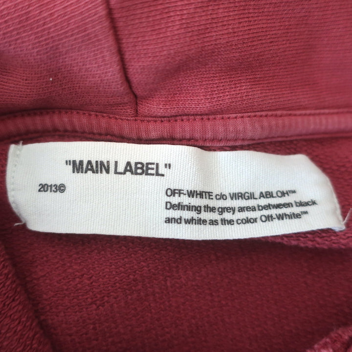Off-White c/o Virgil Abloh Diagonal Arrows Hoodie Sweatshirt Bordeaux Size Small