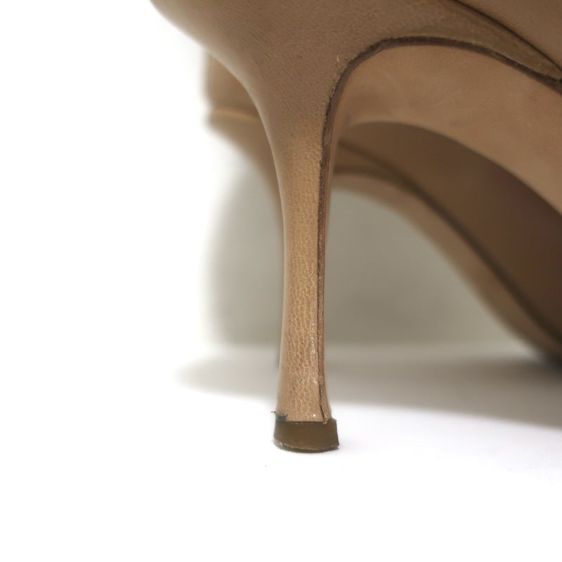 Jimmy Choo Agathe 85 Knee High Boots Nude Leather Size 40
