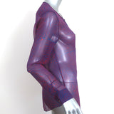 Isabel Marant Etoile Blouse Red/Blue Maze Print Chiffon Size 36 Long Sleeve Top