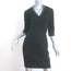 Veronica Beard Zip-Front Mini Dress Black Leather-Trim Wool-Blend Size 1