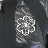Chanel 19B Snowflake CC Hooded A-Line Parka Black Nylon Size 36
