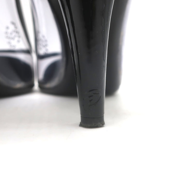 Chanel 07P CC Cap Toe PVC &amp; Patent Leather Pumps Clear/Black Size 38.5