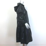 Chanel 19B Snowflake CC Hooded A-Line Parka Black Nylon Size 36