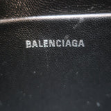 Balenciaga Allover Logo Faux Fur Clutch Black