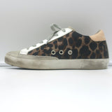 Golden Goose Superstar Sneakers Brown Leopard Jacquard & Gray Suede Size 36