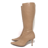 Jimmy Choo Agathe 85 Knee High Boots Nude Leather Size 40