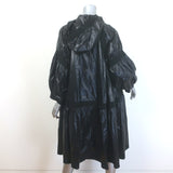 Chanel 19B Snowflake CC Hooded A-Line Parka Black Nylon Size 36