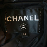 Chanel 19B Snowflake CC Hooded A-Line Parka Black Nylon Size 36