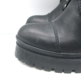 Miu Miu Nevermind Crystal-Embellished Combat Boots Black Leather Size 35.5