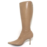 Jimmy Choo Agathe 85 Knee High Boots Nude Leather Size 40