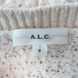 A.L.C. April Fringe Boucle Cardigan Cream Cotton-Blend Size Small