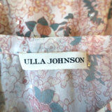 Ulla Johnson Colette Blouse Light Pink Lurex Floral Print Silk Size 0