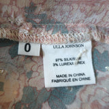 Ulla Johnson Colette Blouse Light Pink Lurex Floral Print Silk Size 0