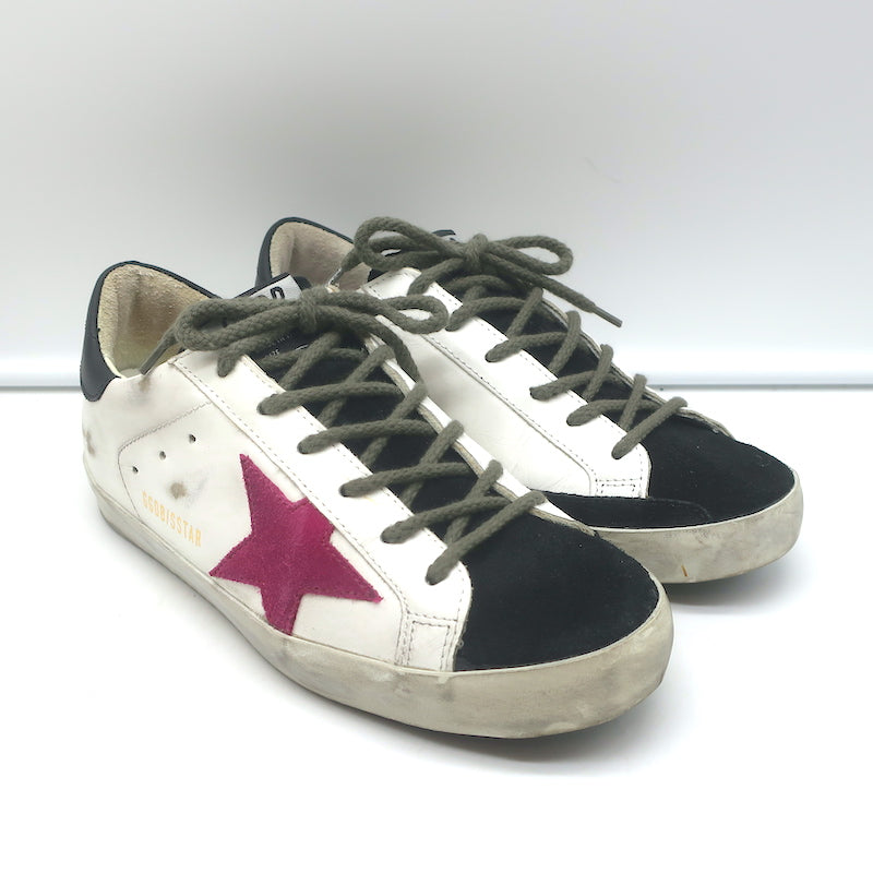 20-60代 人気ファッションブランド Golden Star Pink with Black & White Sneakers Superstar Goose 靴