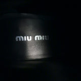 Miu Miu Nevermind Crystal-Embellished Combat Boots Black Leather Size 35.5