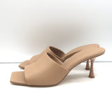 Studio Amelia Classic 70 Mules Nude Leather Size 39 Open Toe Heels