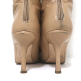 Jimmy Choo Agathe 85 Knee High Boots Nude Leather Size 40