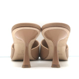 Studio Amelia Classic 70 Mules Nude Leather Size 39 Open Toe Heels