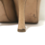 Jimmy Choo Agathe 85 Knee High Boots Nude Leather Size 40