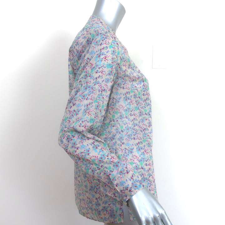 Isabel Marant Etoile Maria Top Floral Print Cotton Size 34 Long Sleeve Blouse