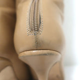 Jimmy Choo Agathe 85 Knee High Boots Nude Leather Size 40