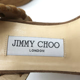 Jimmy Choo Platform Espadrille Wedges Abigail Brown Whipstitched Suede Size 36.5