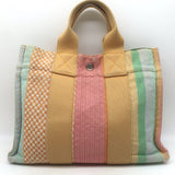 Hermes Fourre Tout PM Tote Bag Multicolor Striped Toile