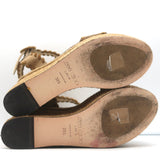Jimmy Choo Platform Espadrille Wedges Abigail Brown Whipstitched Suede Size 36.5
