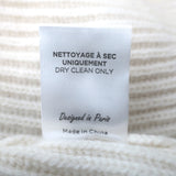 Kujten Cashmere Striped V-Neck Sweater Ivory Ribbed Knit Size 1