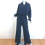 Alo Cozy Day Henley Pullover & Wide Leg Sweatpants Set Navy Velvet Size Medium