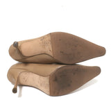 Jimmy Choo Agathe 85 Knee High Boots Nude Leather Size 40