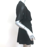Isabel Marant Cutout Zip-Front Mini Dress Black Pleated Cotton Size 36