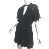 Isabel Marant Cutout Zip-Front Mini Dress Black Pleated Cotton Size 36