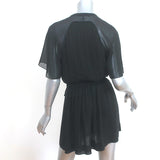 Isabel Marant Cutout Zip-Front Mini Dress Black Pleated Cotton Size 36