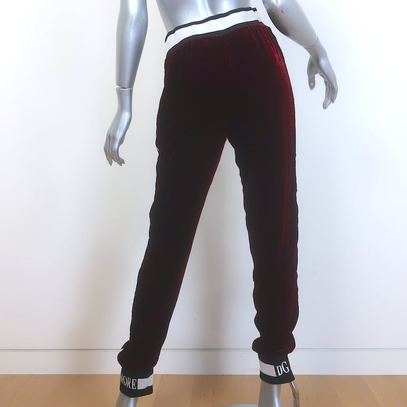 Dolce &amp; Gabbana Amore Velvet Tracksuit Bordeaux Size 42 Sweatshirt &amp; Pants Set